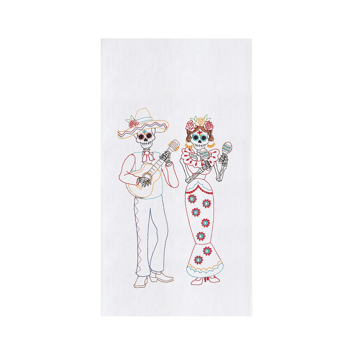 Mariachi Skeleton Duo Kitchen Towel