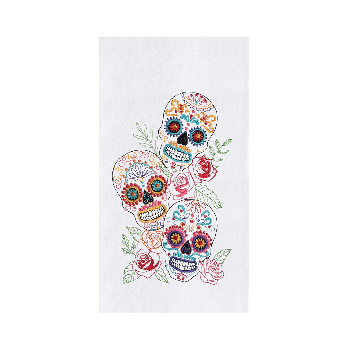 Stacked Sugar Skull Trio Kitchen Towel