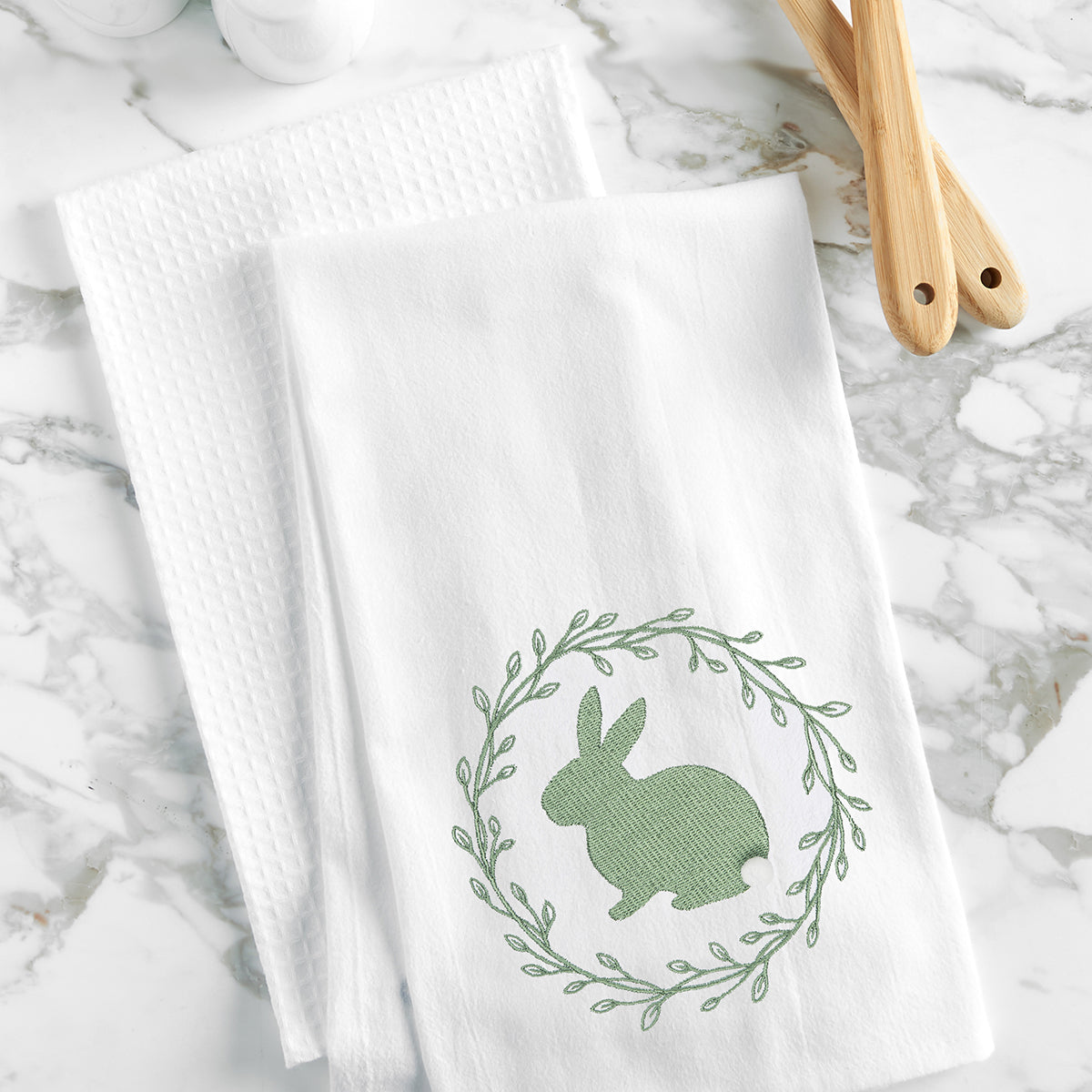 Spring Greens Bunny Kitchen Towel
