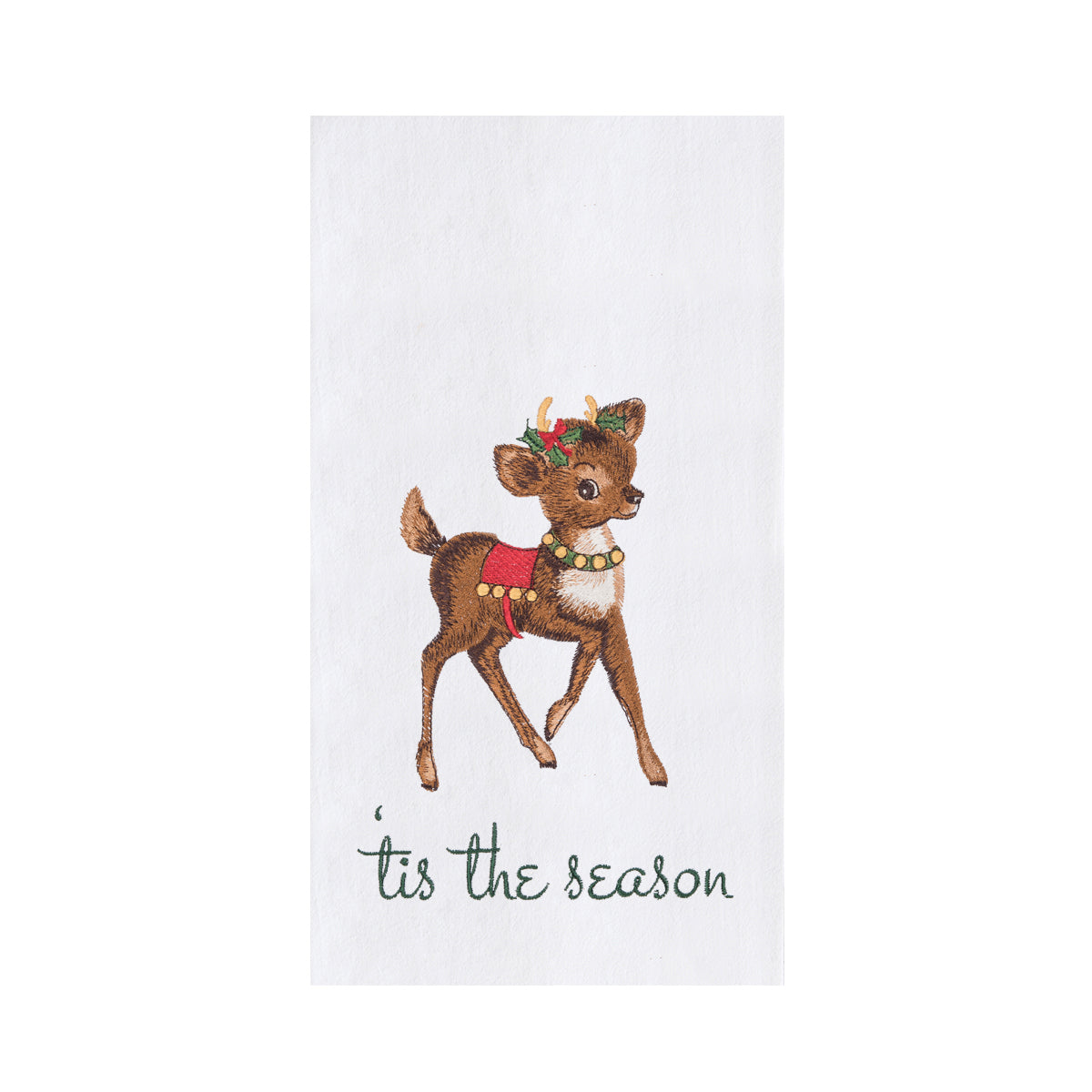 Vintage Reindeer Flour Sack Kitchen Towel