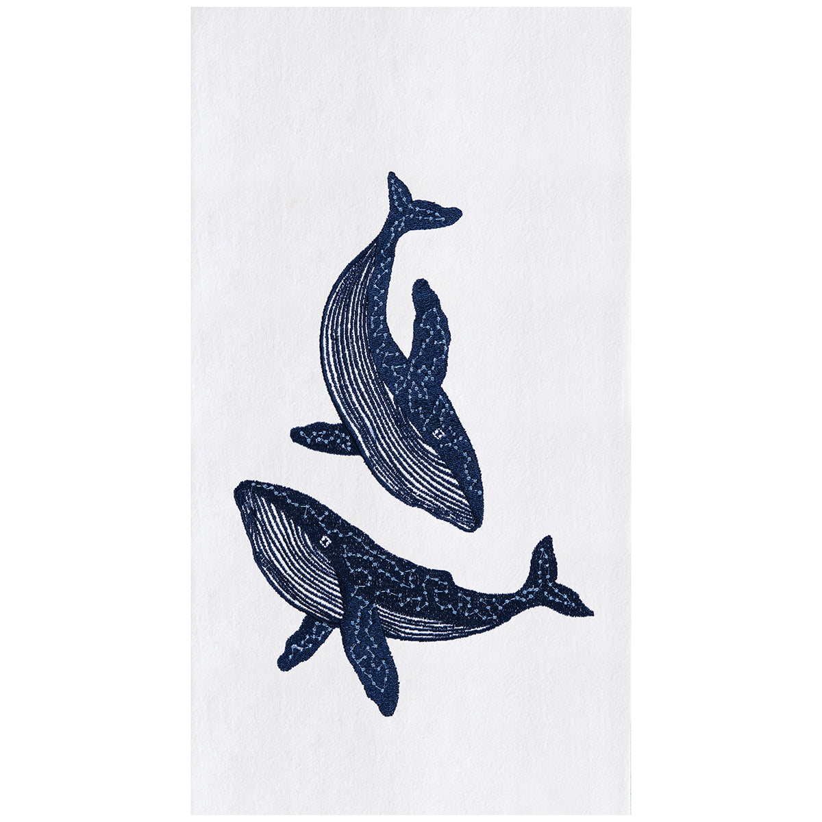Blue Whales Flour Sack Kitchen Towel
