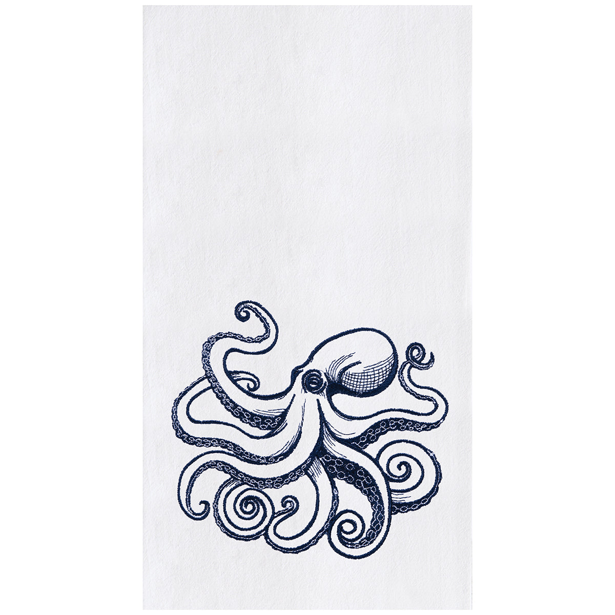 Blue Octopus Flour Sack Kitchen Towel