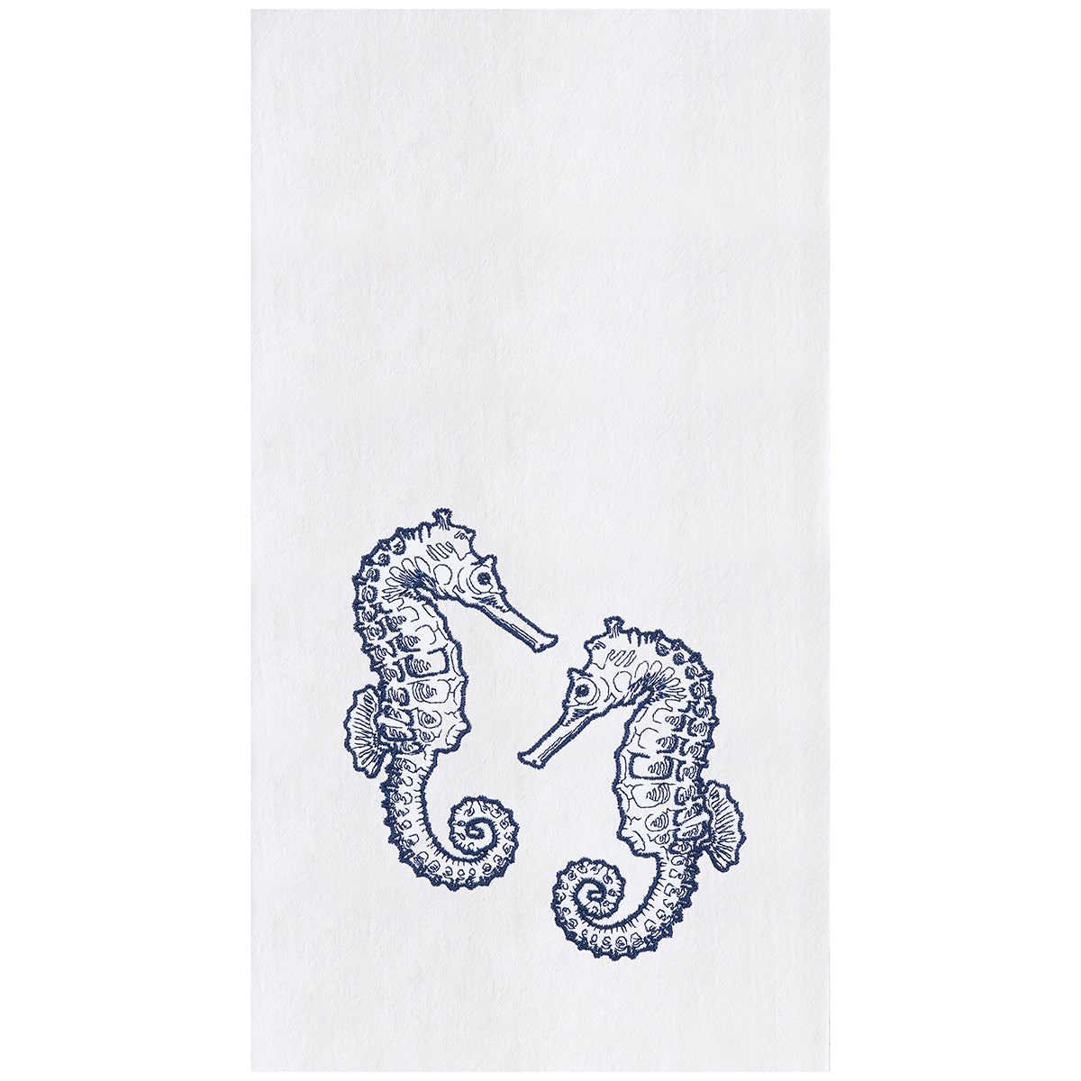 Blue Seahorses Flour Sack Kitchen Towel