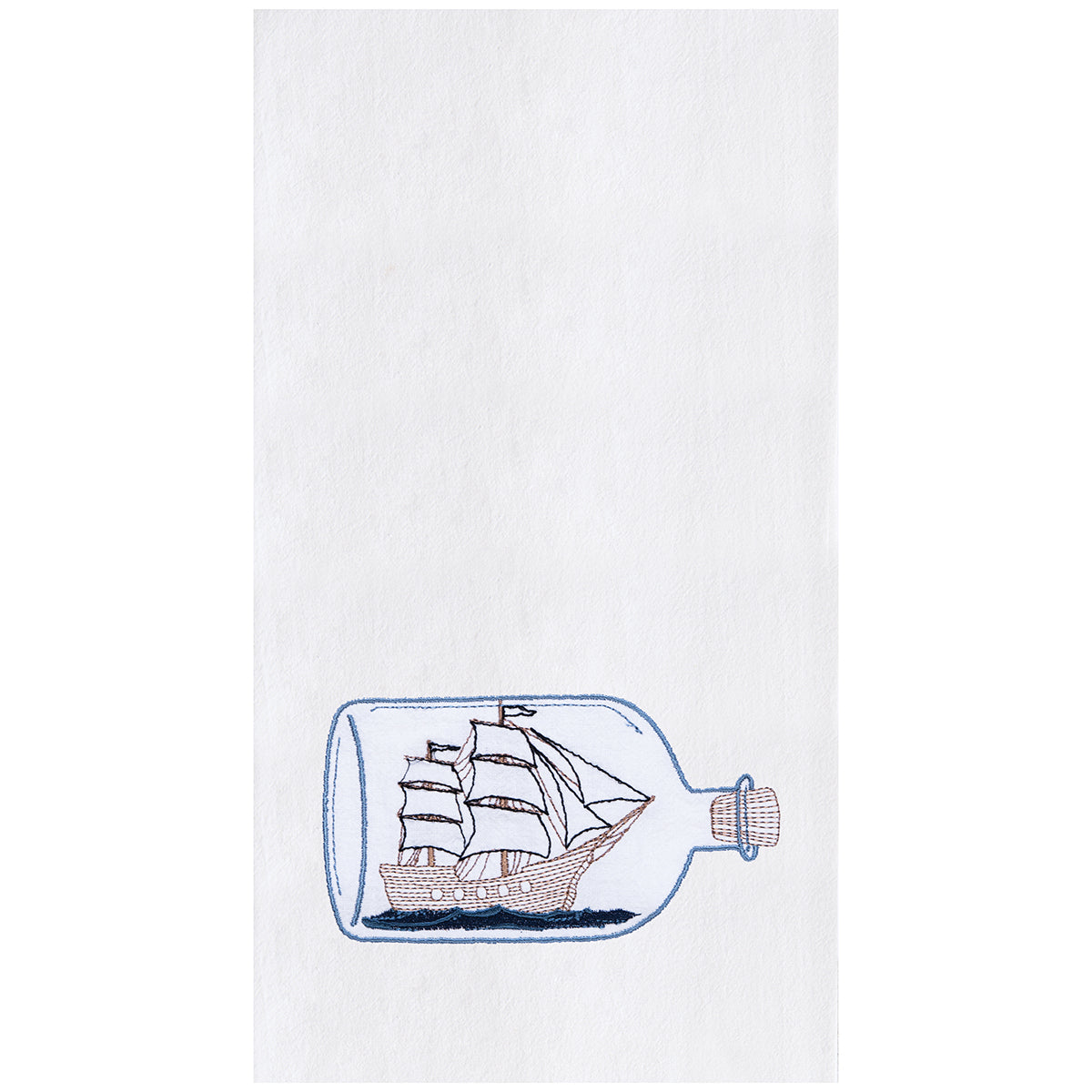 Ship In A Bottle Flour Sack Kitchen Towel