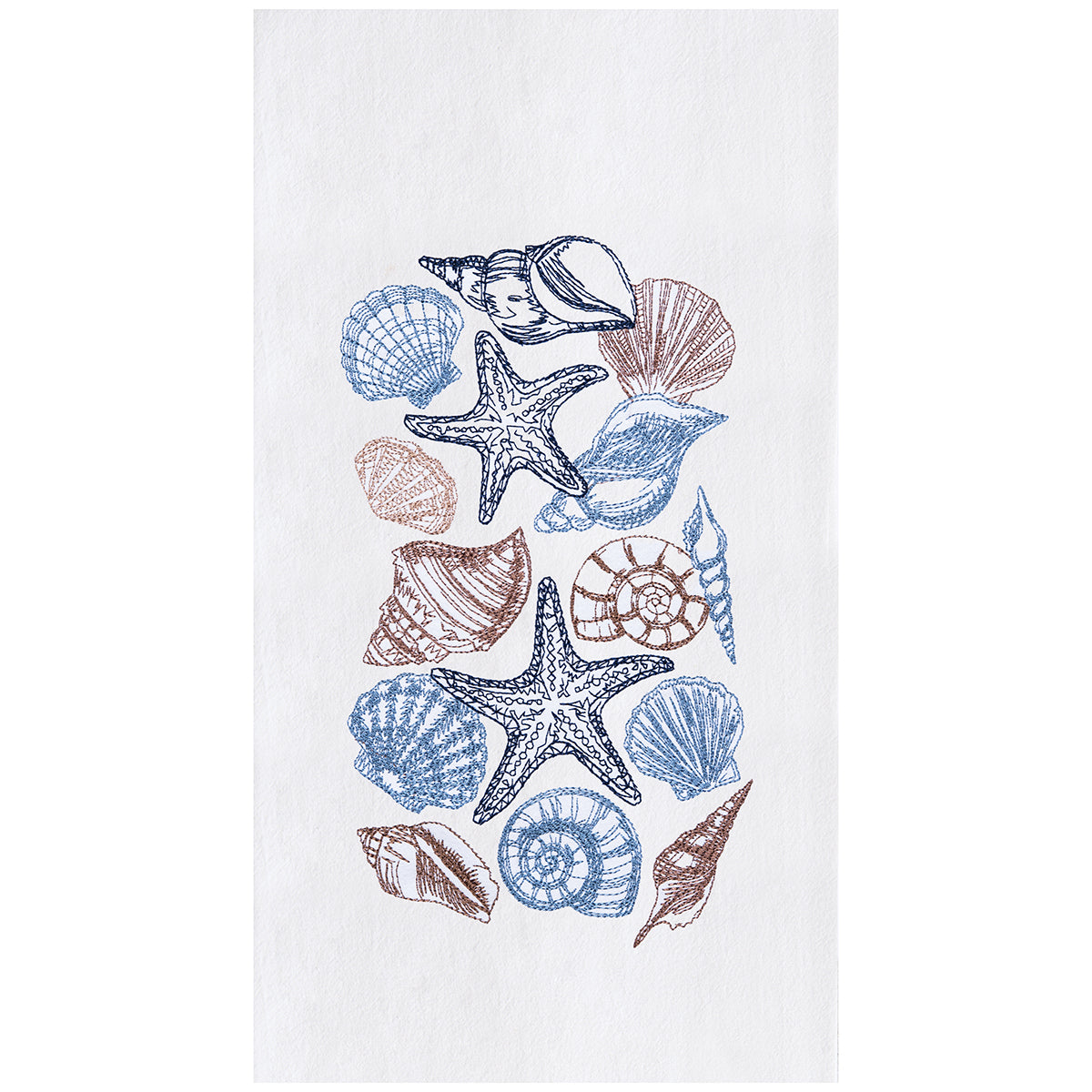 Vintage Shells Flour Sack Kitchen Towel