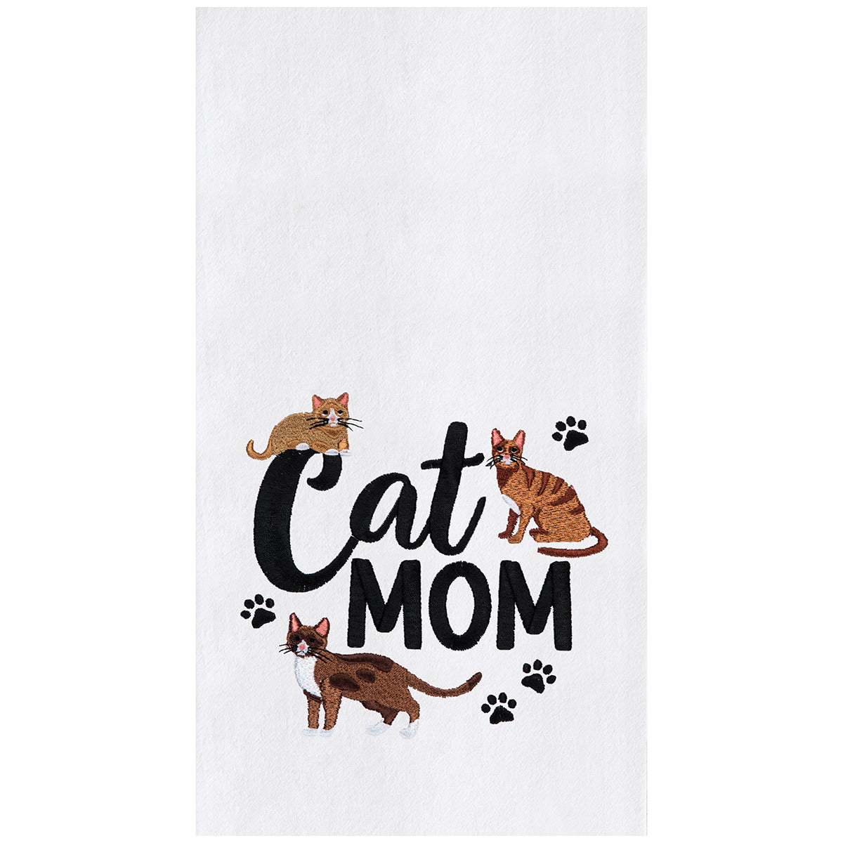 Cat Mom Flour Sack Kitchen Towel