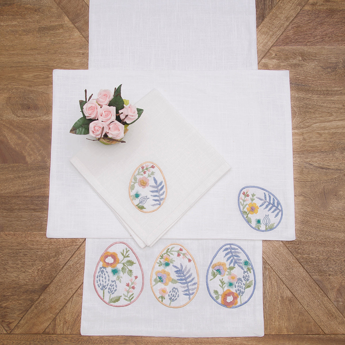 Elegant Easter Egg Table Linens