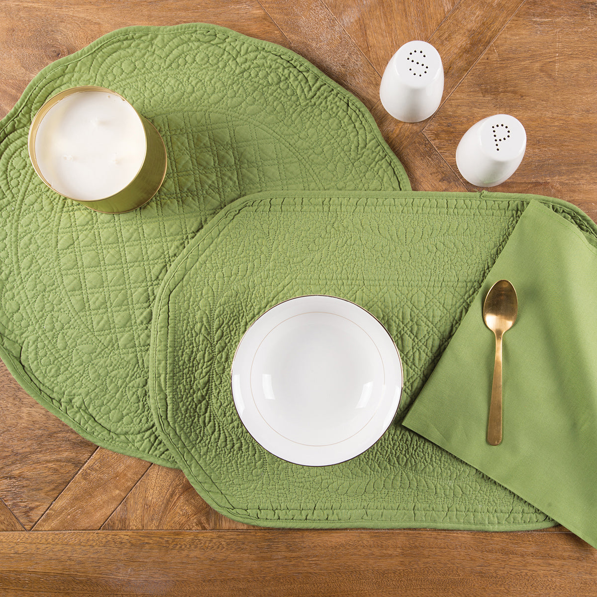 Green Table Linens