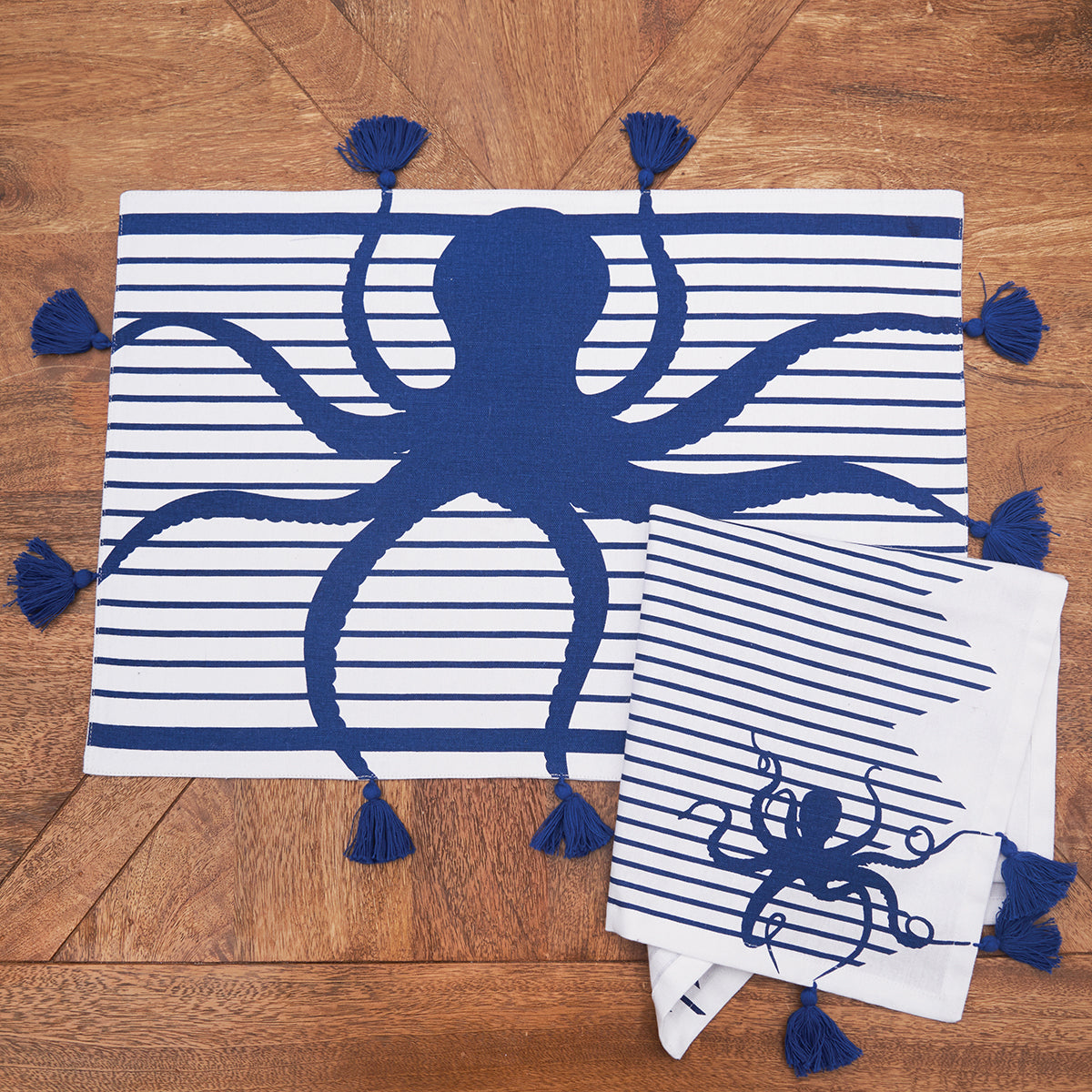 Indigo Octopus Table Linens