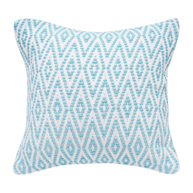 light blue diamond patterned indoor outdoor pillow