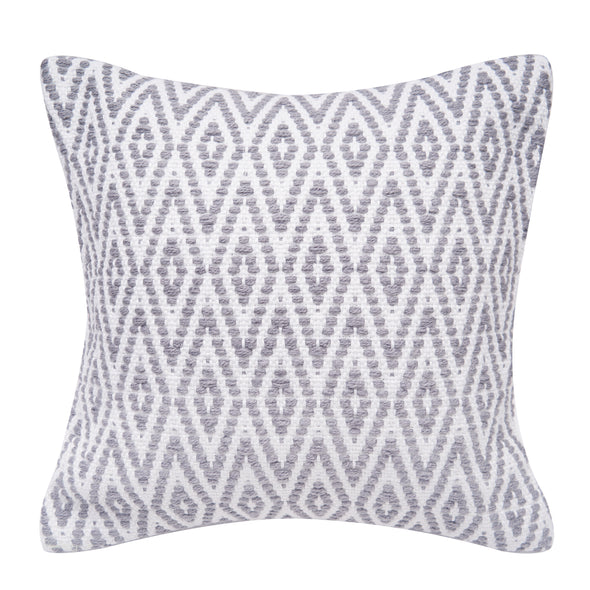 grey diamond patterned indoor outdoor pillow