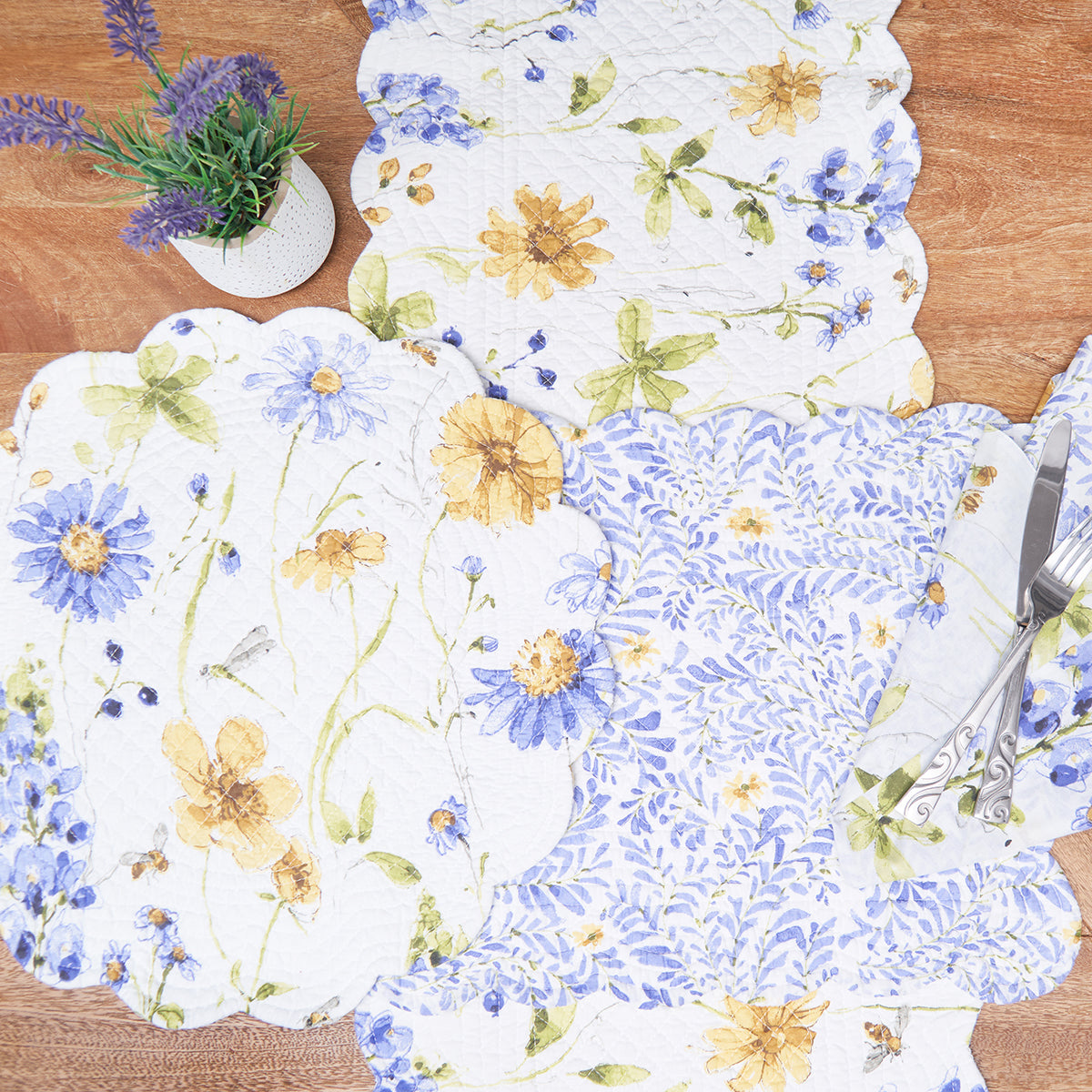 Lovely Blues Table Linens