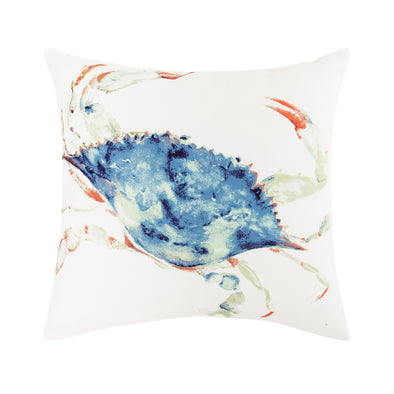 watercolor crab on a white background for an indoor outdoor pillow