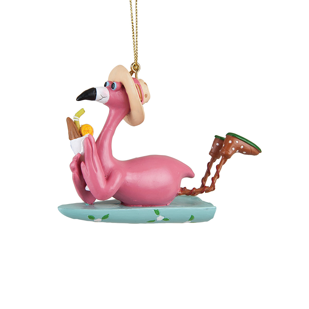 Surfboard Flamingo Ornament