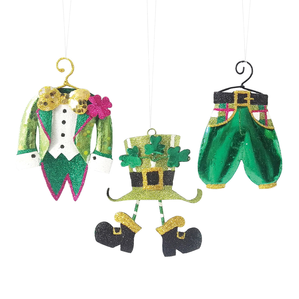 Leprechaun Clothes Ornaments, Set of 3