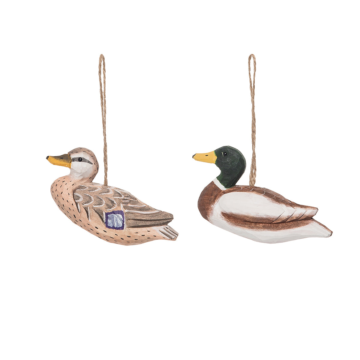 Mallard Duck Wood Ornament Set