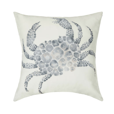 grey mosaic printed crab indoor outdoor pillow
