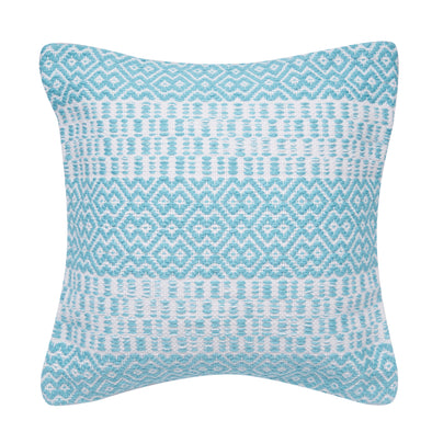 light blue geometric pattern indoor outdoor pillow