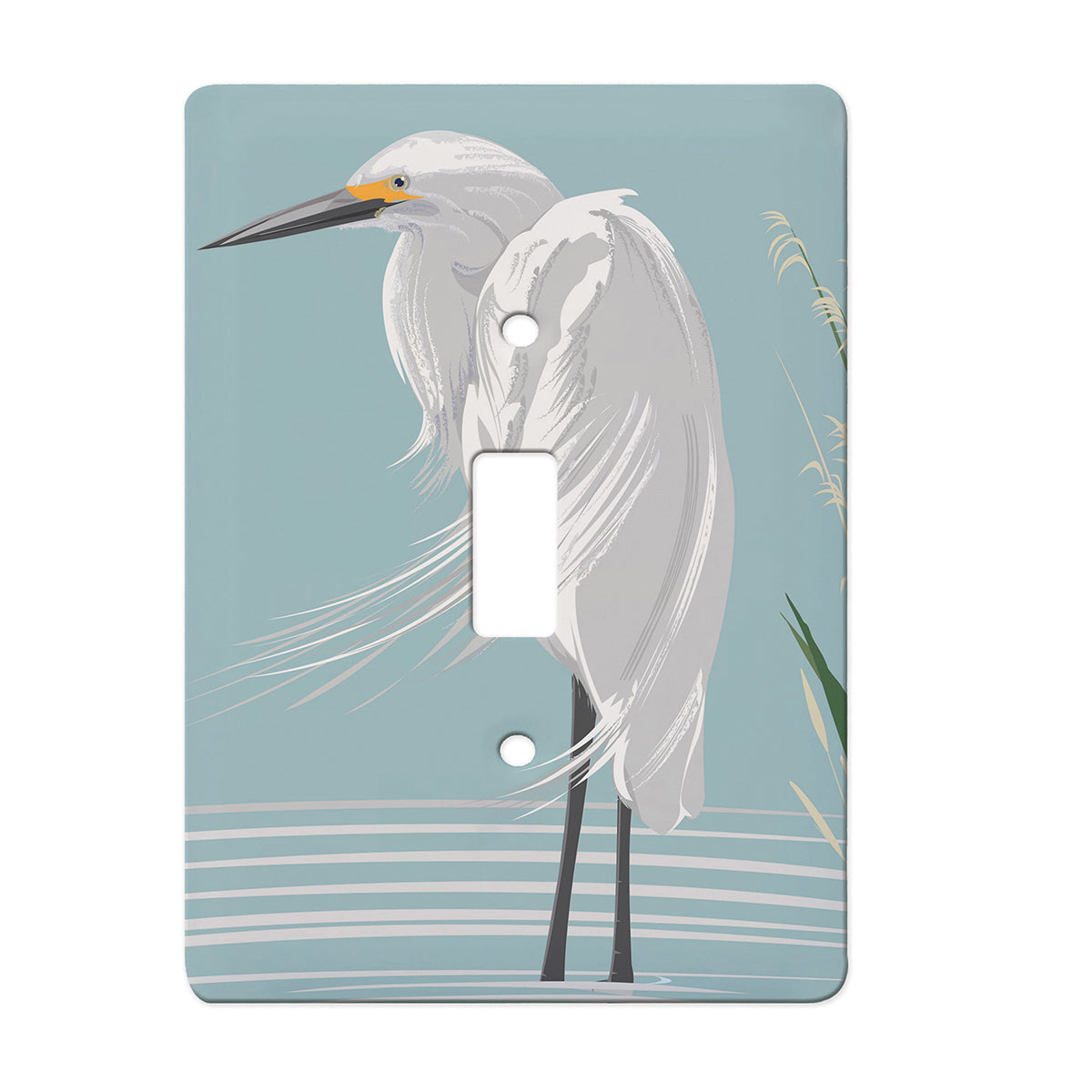 White Egret Switchplate