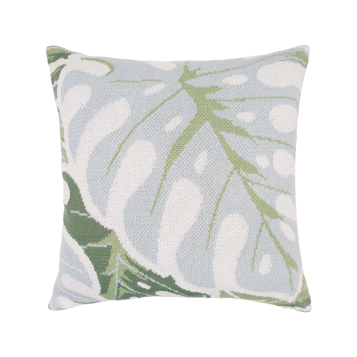 Monstera Knit Indoor Outdoor Pillow