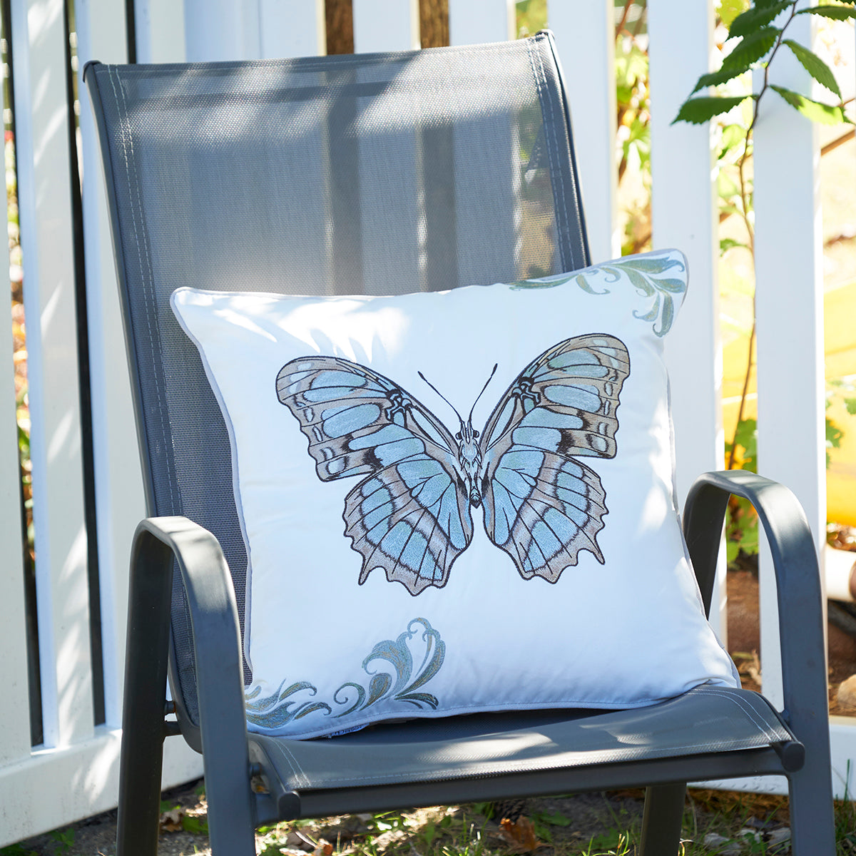 Green Malachite Butterfly Indoor Outdoor Pillow