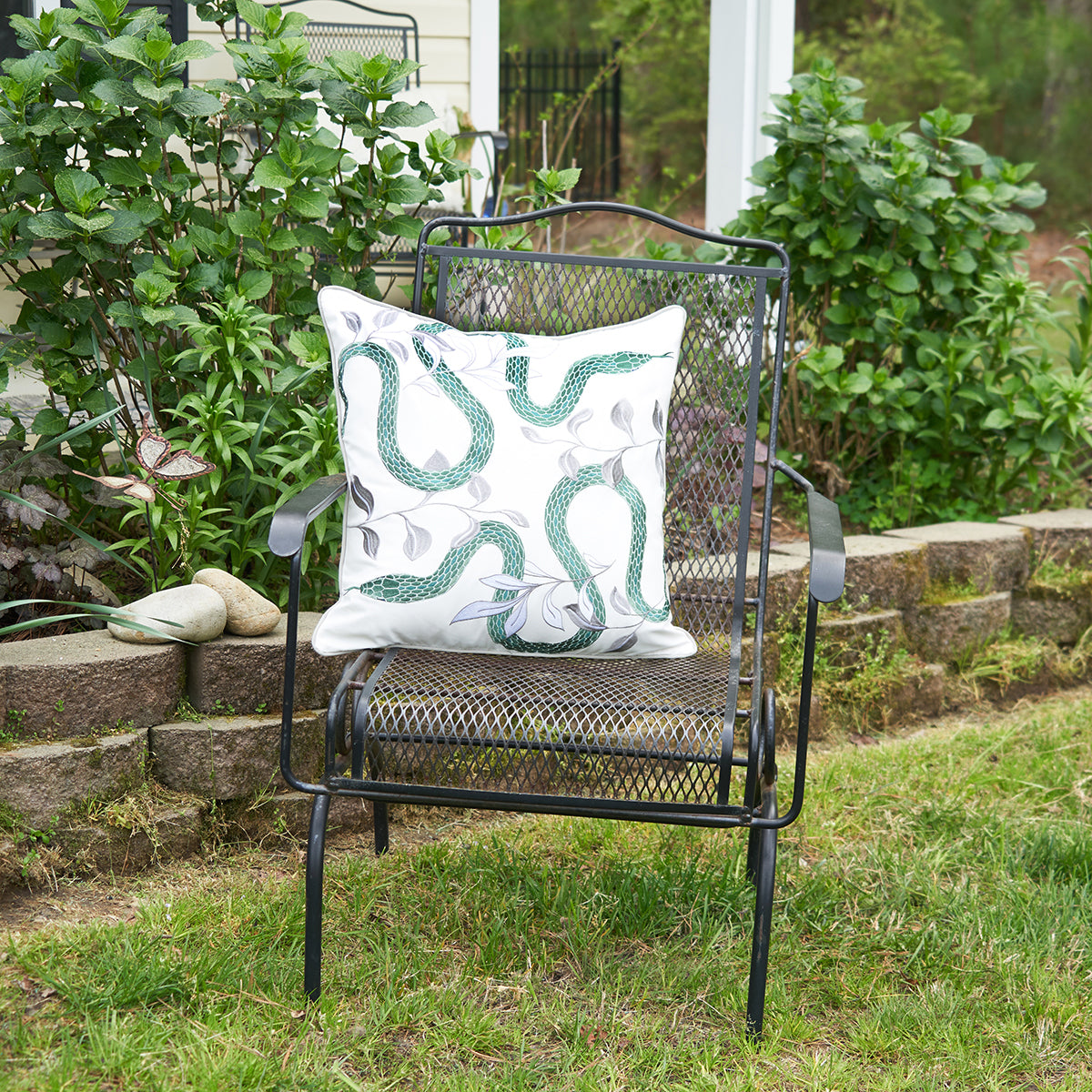 Modern Garden Snake Indoor Outdoor Pillow