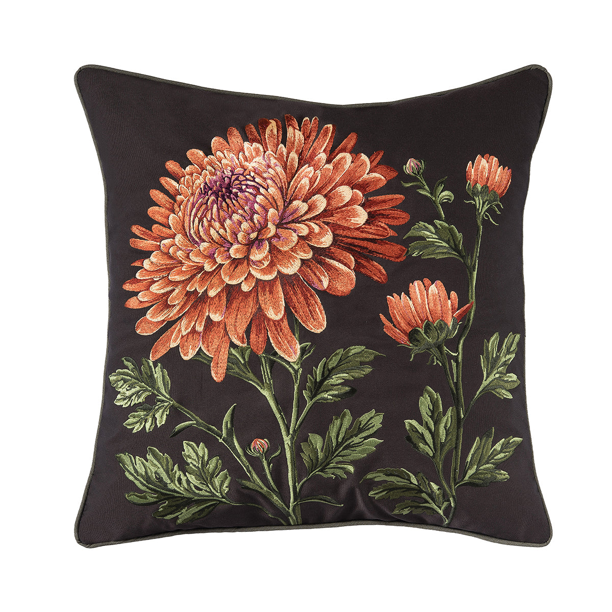 Ebony Mums Indoor Outdoor Pillow