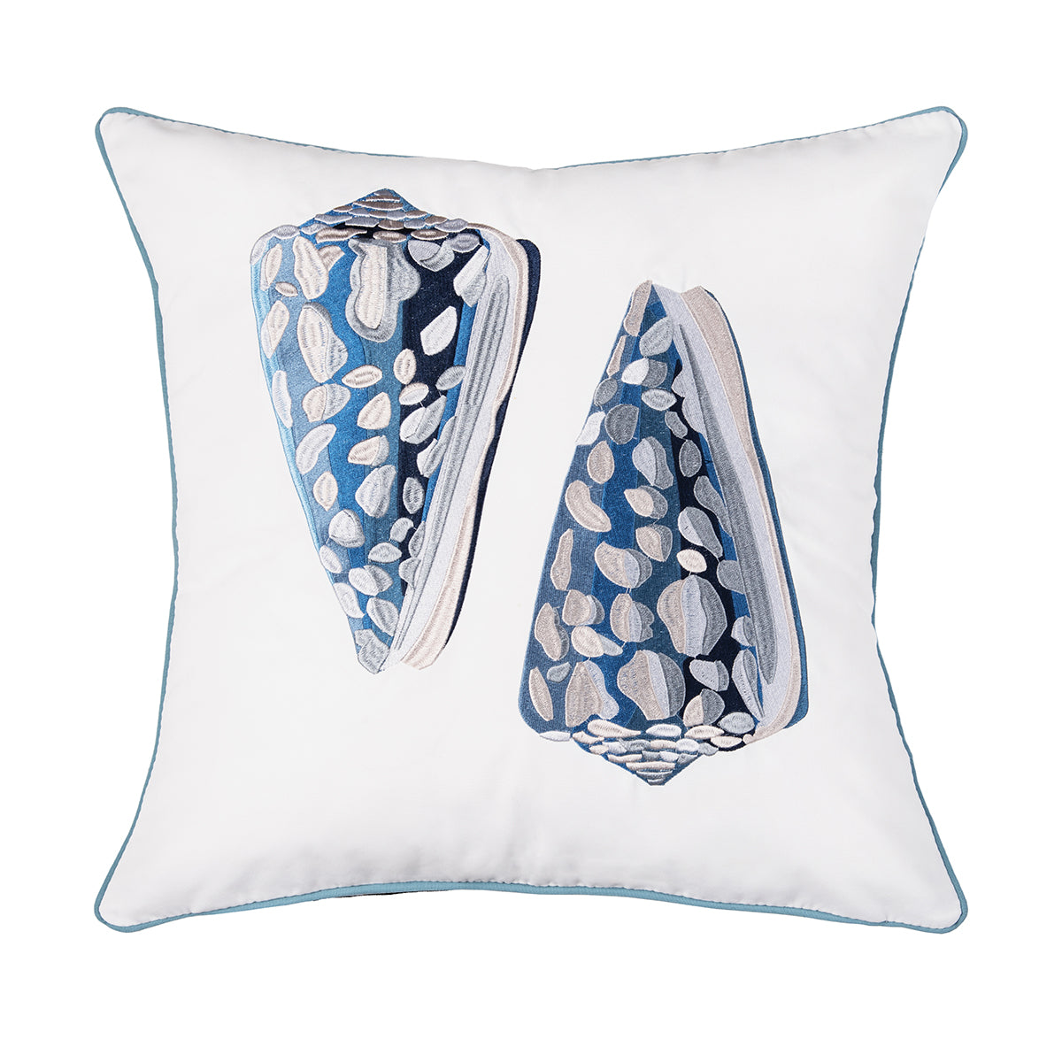 Shellgame Blue Coneshell Indoor Outdoor Pillow
