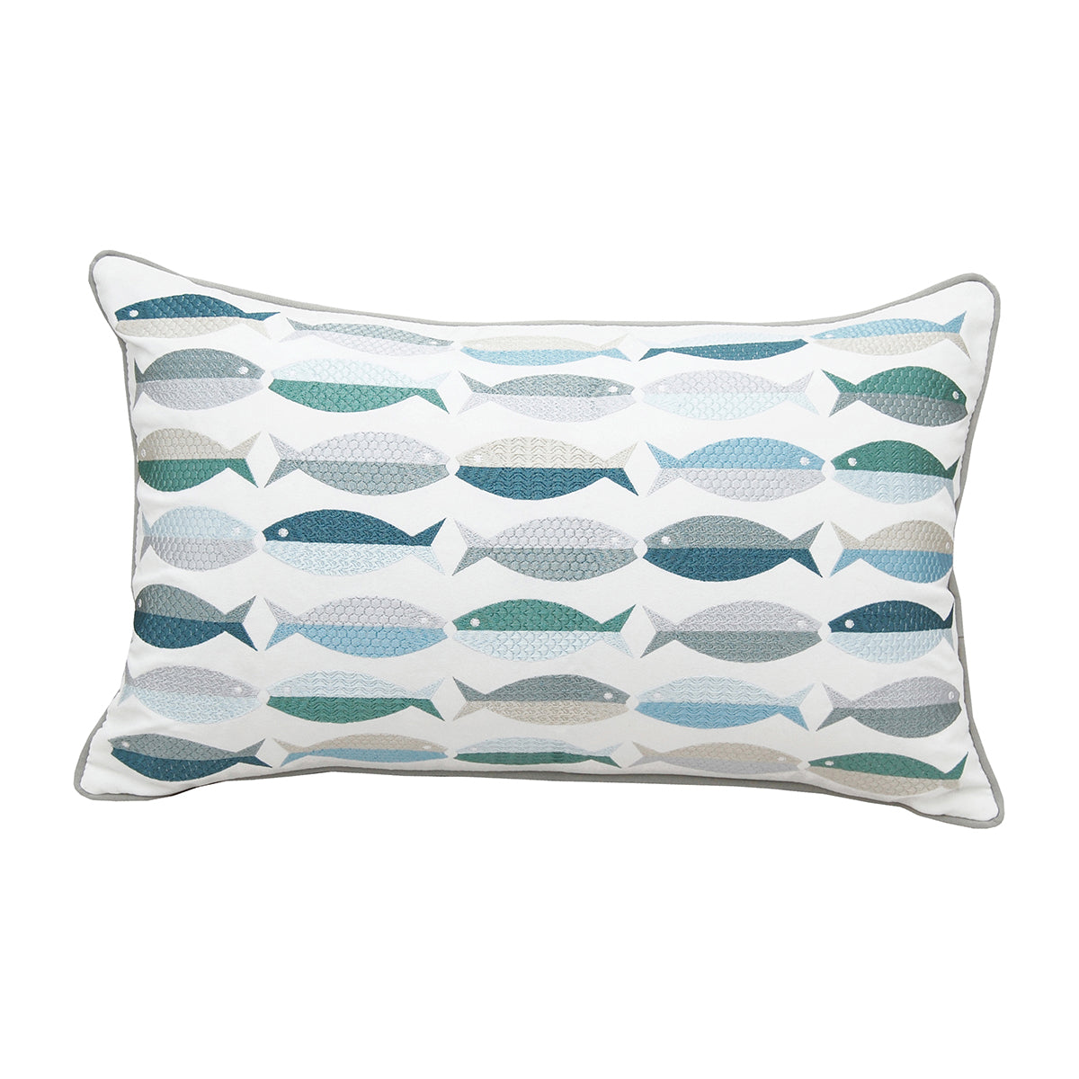 Fish Pattern Lumbar Indoor Outdoor Pillow