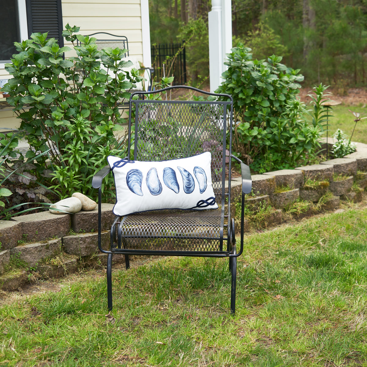Blue Mussels Indoor Outdoor Lumbar Pillow