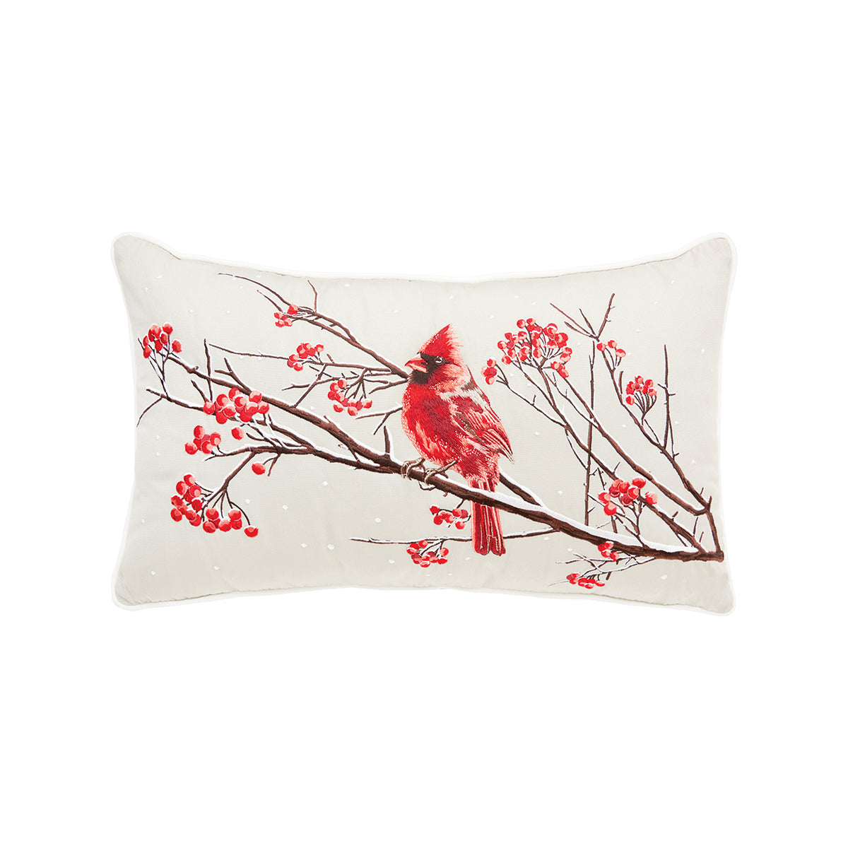 Winterberry Cardinal Indoor Outdoor Lumbar Pillow