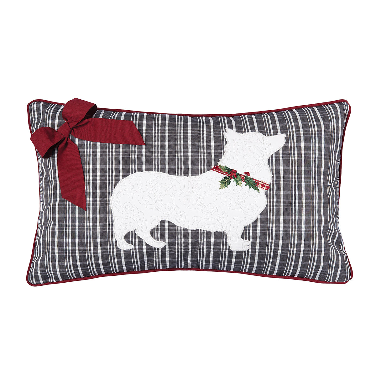 Holiday Corgi Indoor Outdoor Lumbar Pillow