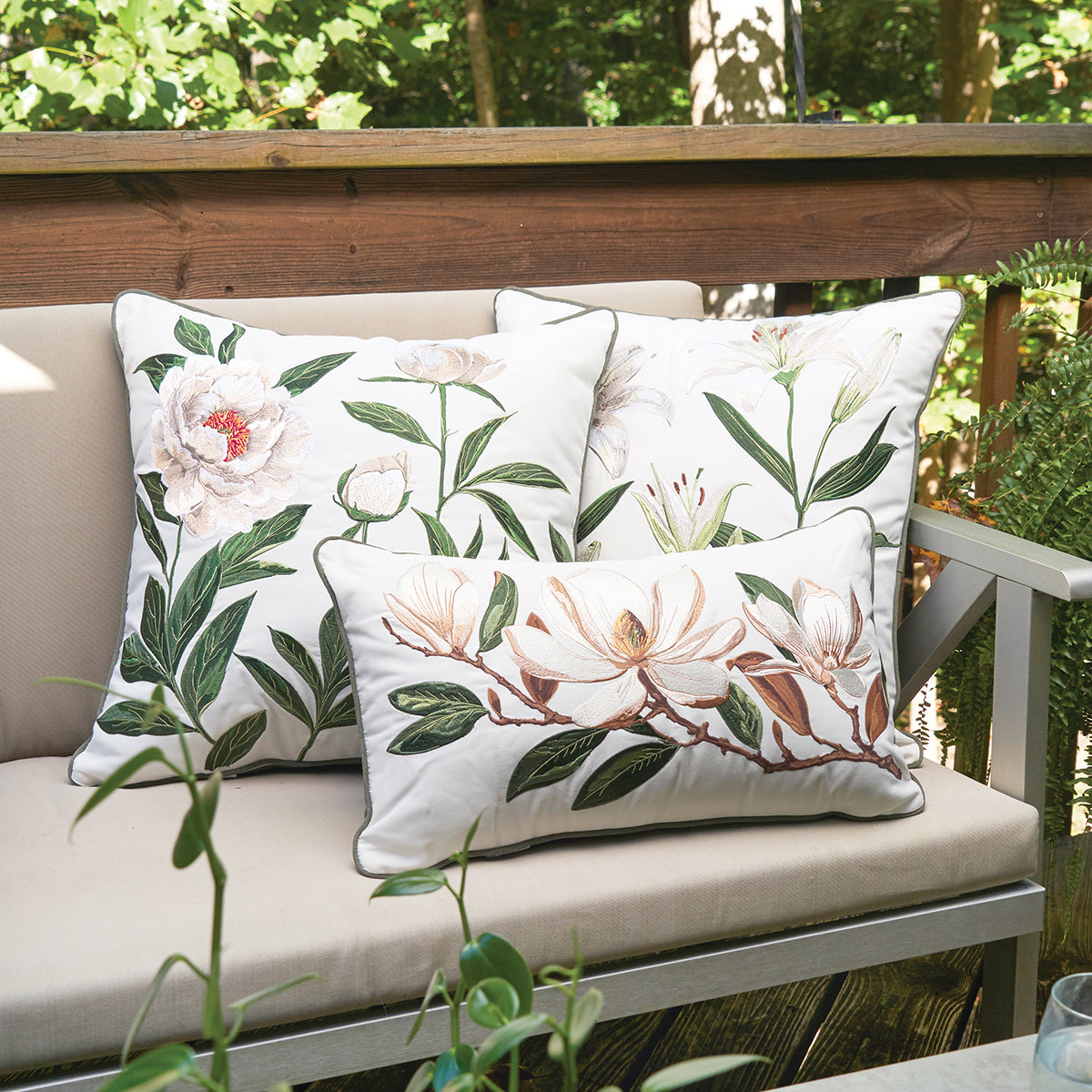 Magnolia Indoor Outdoor Lumbar Pillow