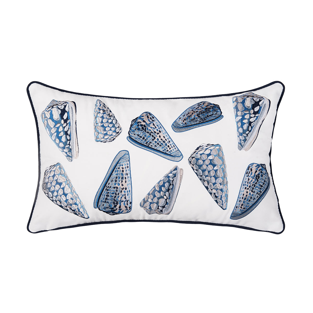 Royal Blue Coneshells Indoor Outdoor Lumbar Pillow