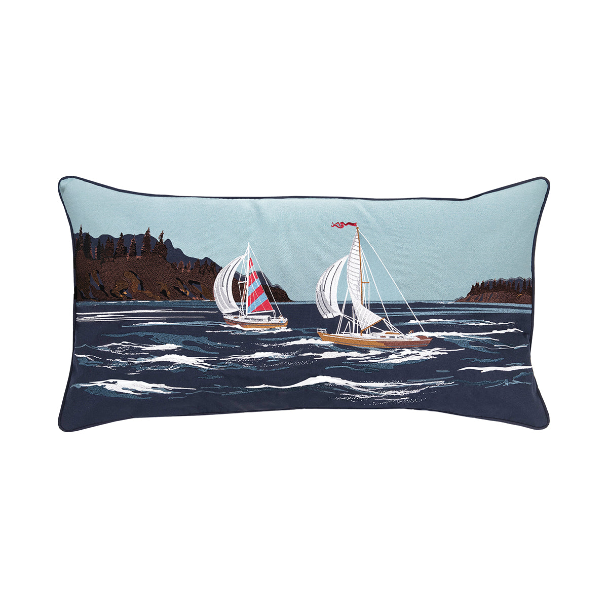 Safe Harbor Sailing Indoor Outdoor Lumbar Pillow