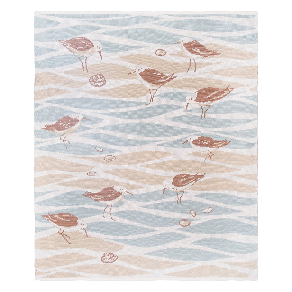 Beach Tides Sandpiper Knit Indoor Outdoor Throw