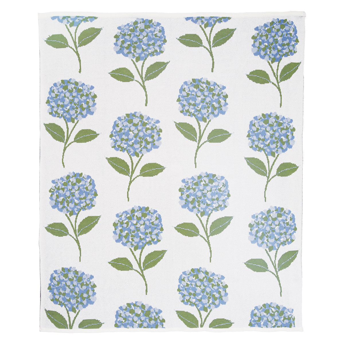 Blooming Blue Hydrangea Knit Indoor Outdoor Throw
