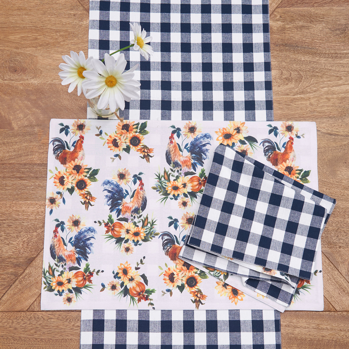 Rooster Farmhouse Table Linens