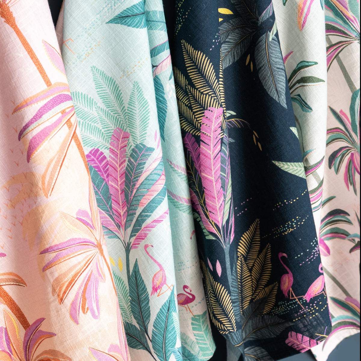 A pink palms screen printed towel.