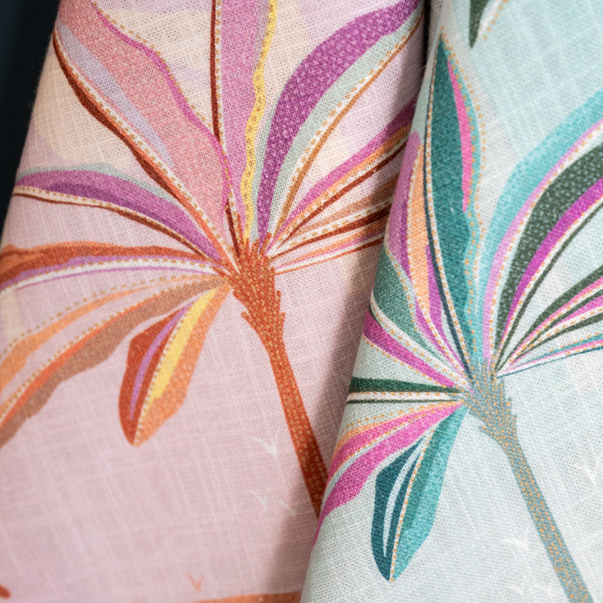 A pink palms screen printed towel.