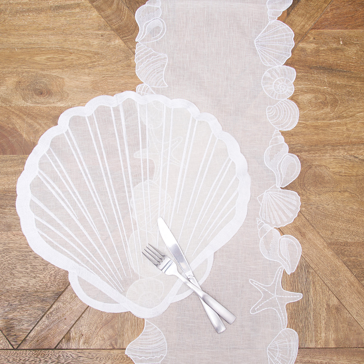 Shells Cutwork Table Linens
