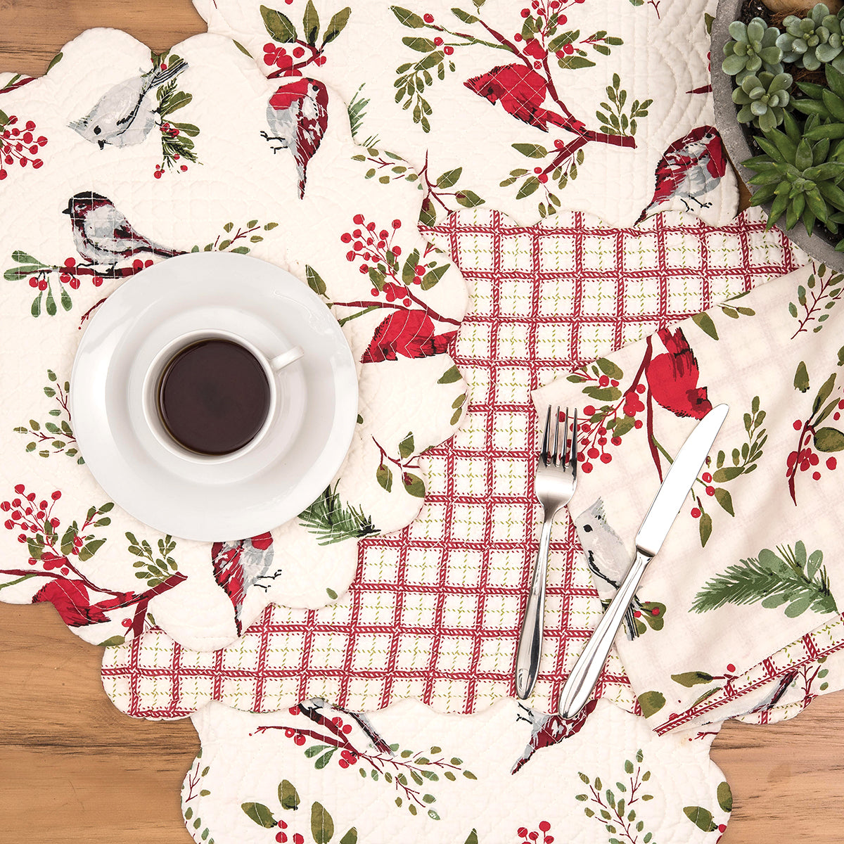 Sprig Birds Table Linens