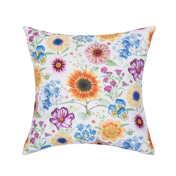 brightly colored floral pillow