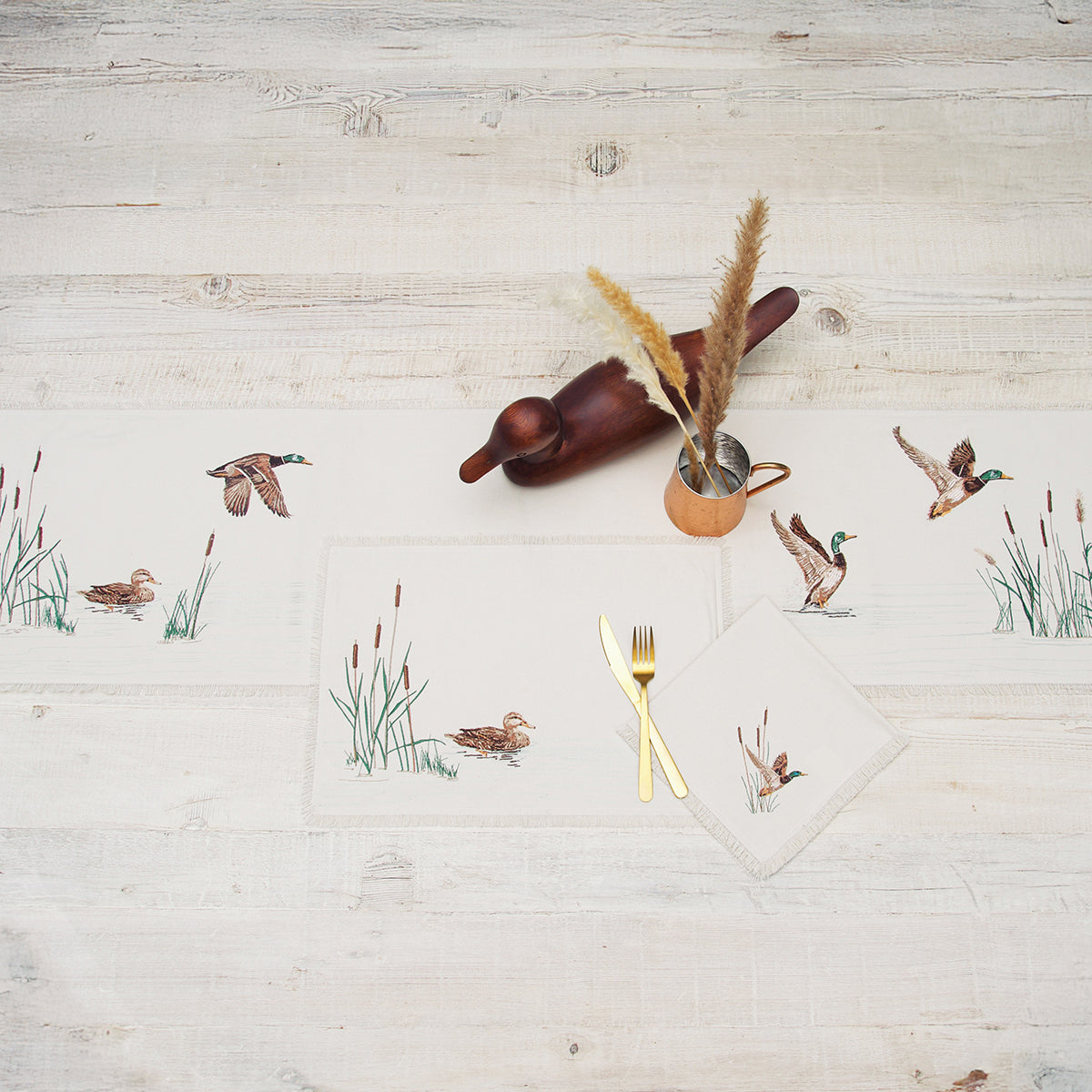 Taking Off Mallard Duck Table Linens