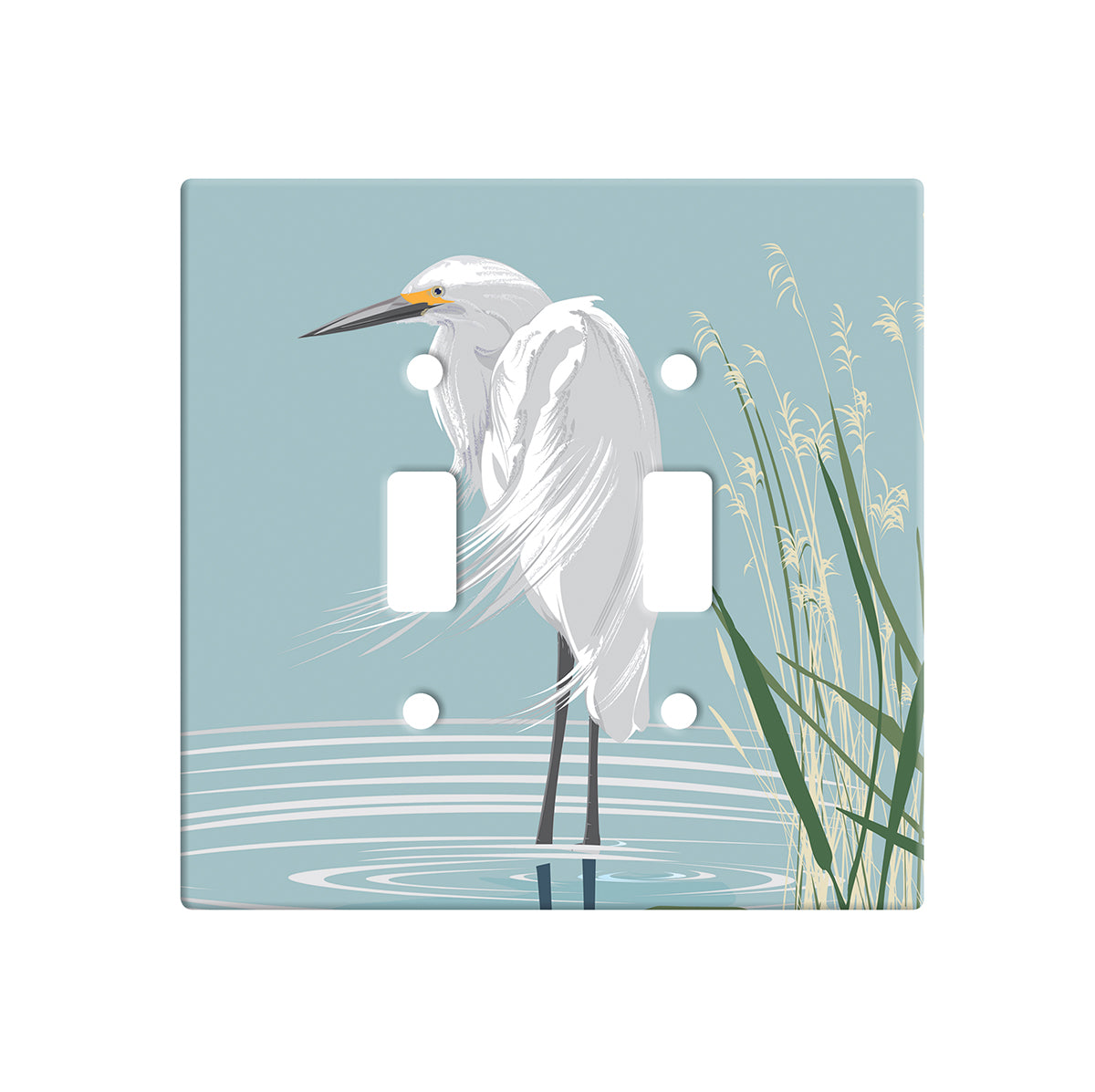 White Egret Switchplate