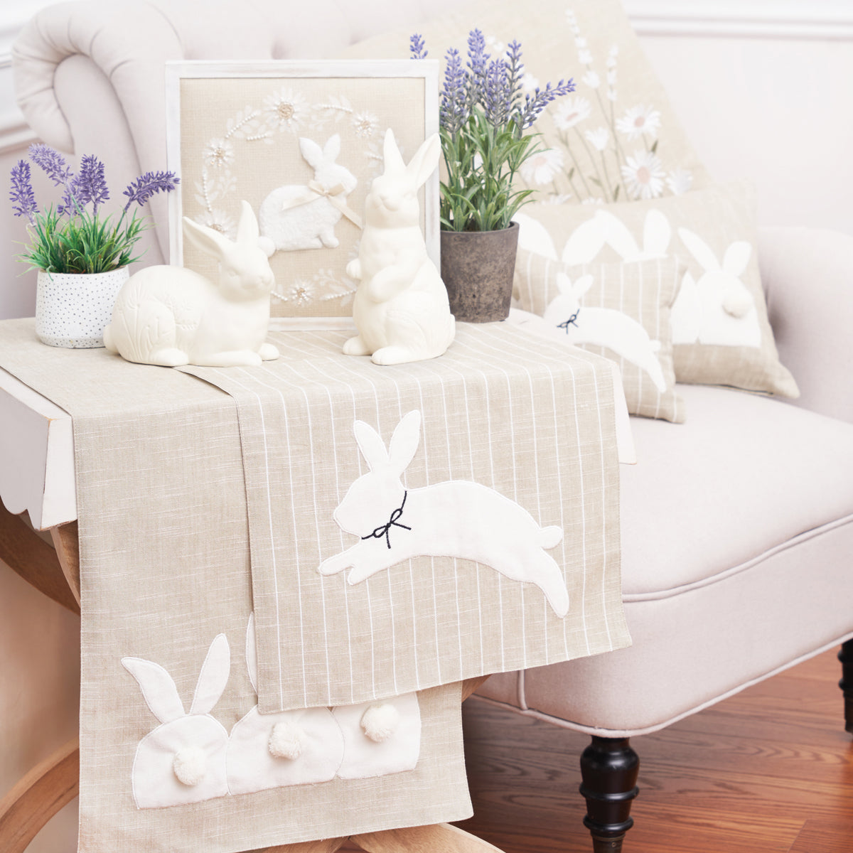 White Bunny Wreath Shadow Box