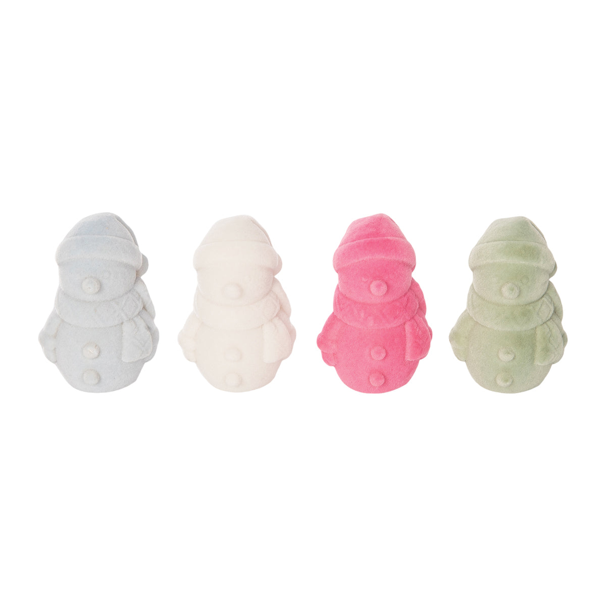Flocked Snowman In Box, Set of 12