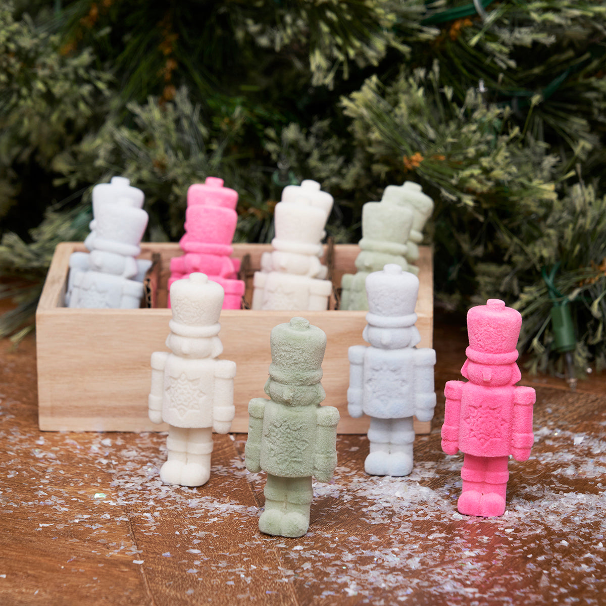 Flocked Nutcracker In Box, Set of 12