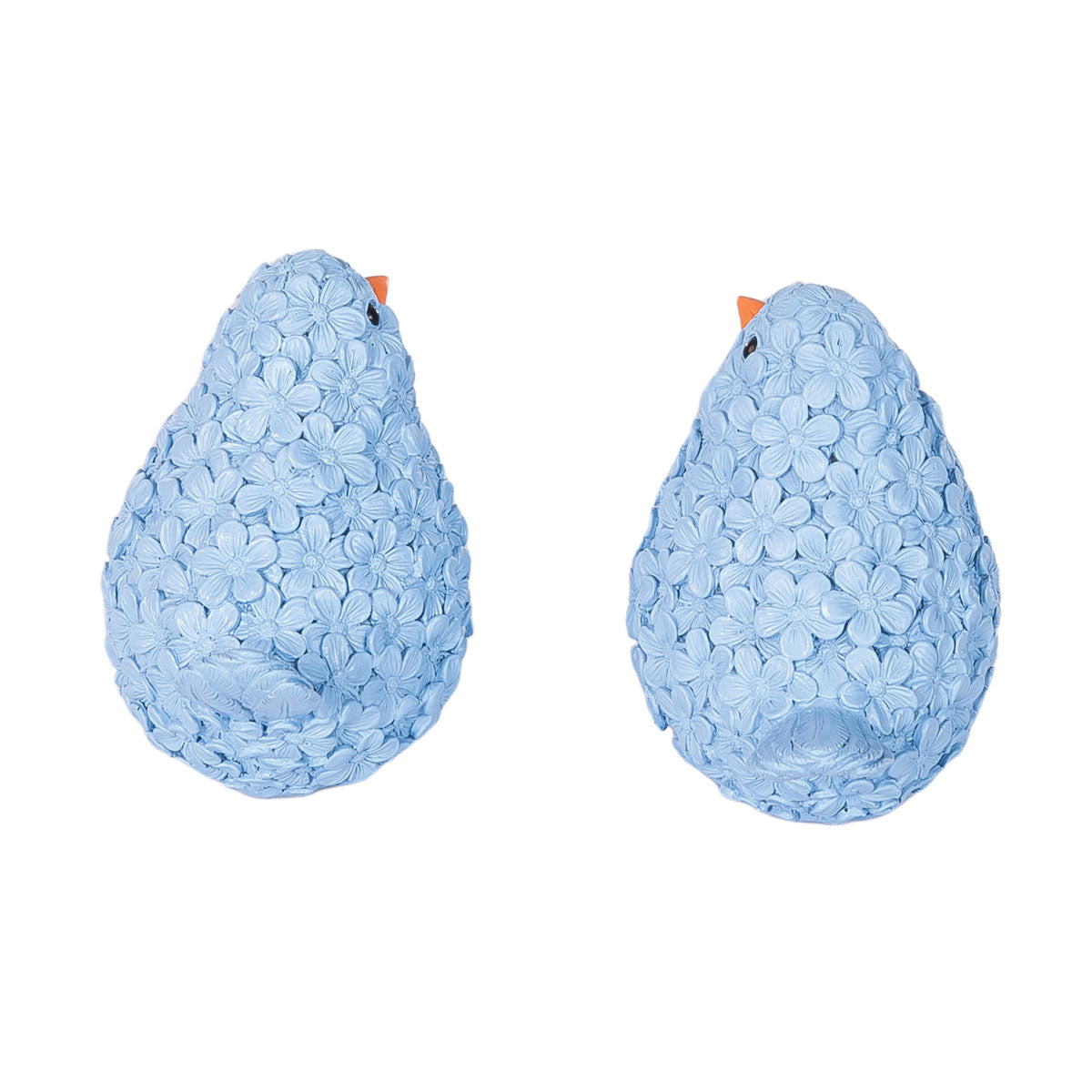 Blue Floral Bird Figure, Asst. of 2