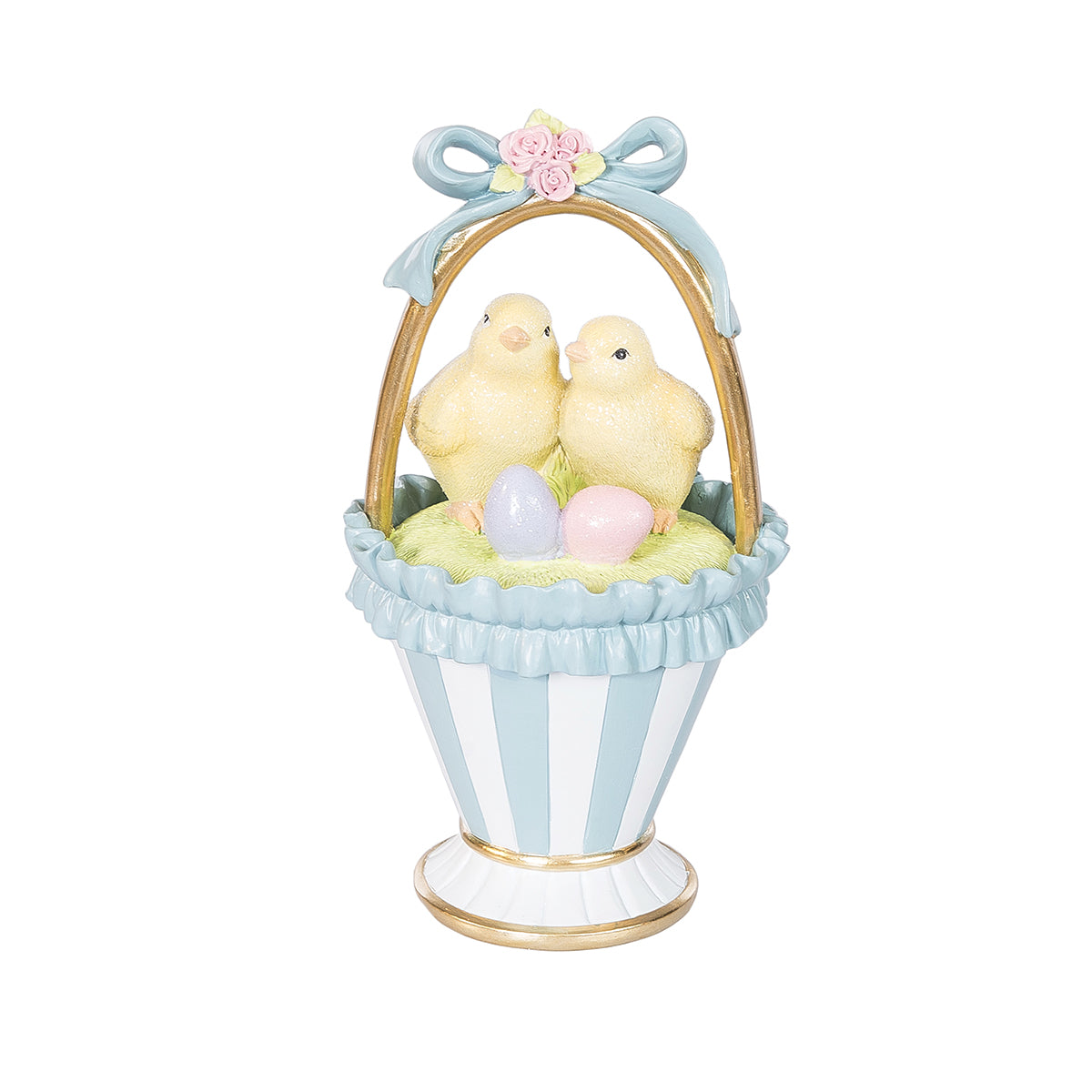 Large Vintage Easter Chicks Basket Figure